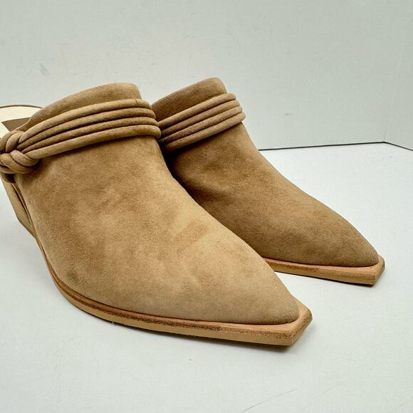 NEW Dolce Vita Sita Tan Suede Leather Western Slide Heel Mules - Picture 8 of 11